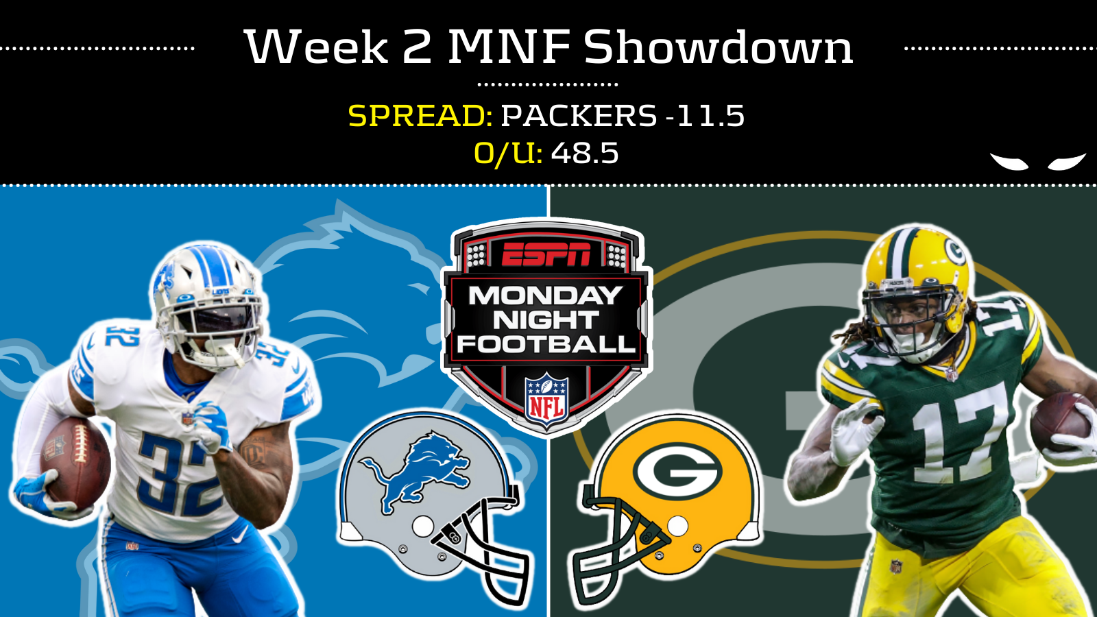 Week 2 MNF Showdown: Detroit Lions at Green Bay Packers